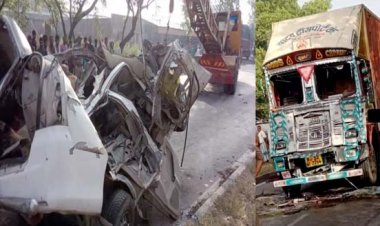 बाराबंकी में भीषड़ सड़क हादसा, चार की मौत, एसयूवी काटकर बाहर निकाले गए शव