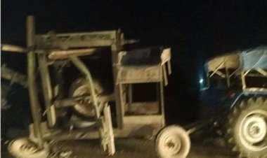 औरैया में तेज रफ्तार कंटेनर की टक्कर से युवक की मौत, आक्रोशित परिजनों ने लगाया जाम