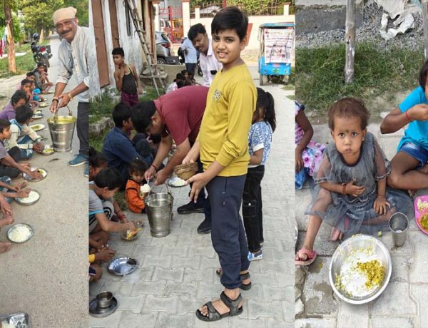 दीपों के पर्व पर भूखों के चेहरों पर मुस्कान: बृज की रसोई ने रौशन की मानवता की दीपावली